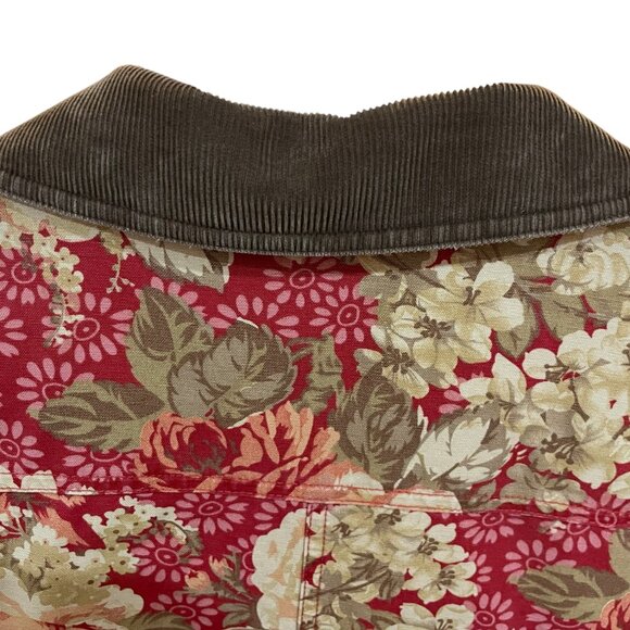 Vintage L.L. Bean Floral Barn Chore Utility Jacket Grandmacore Cottagecore Large - Picture 5 of 13